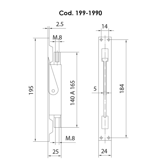 Herrajes para puertas: Pasador
