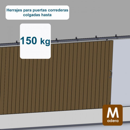 Herrajes puertas correderas hasta 150 Kg