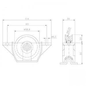 Polea puerta corredera aluminio semi encastrrar