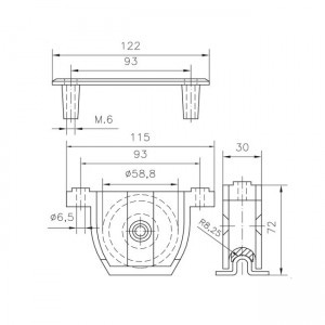 puerta corredera pvc polea caja