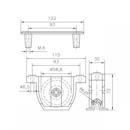 puerta corredera pvc polea caja