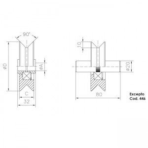 rueda puerta corredera V