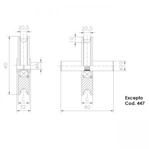 ruedas puertas correderas 20 mm U