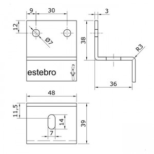 abarazadera riel puerta corredera u30