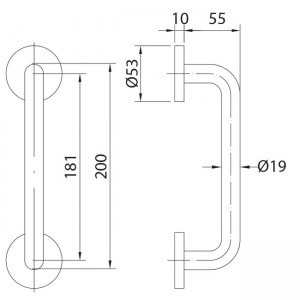 Dibujo técnico Asa Tirador AISI 304