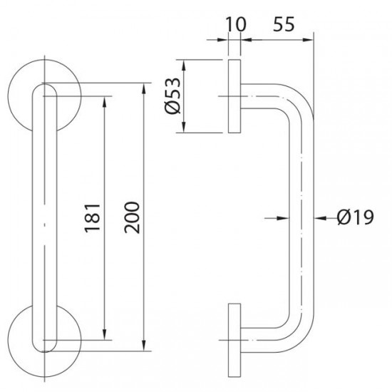 Dibujo técnico Asa Tirador AISI 304