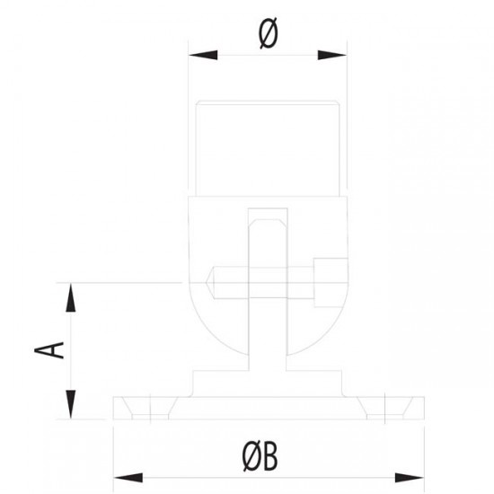 Dibujo técnico bases codo ajustable