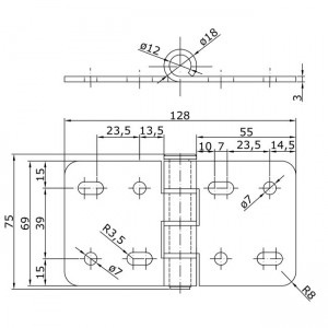 Dibujo técnico Bisagra medio