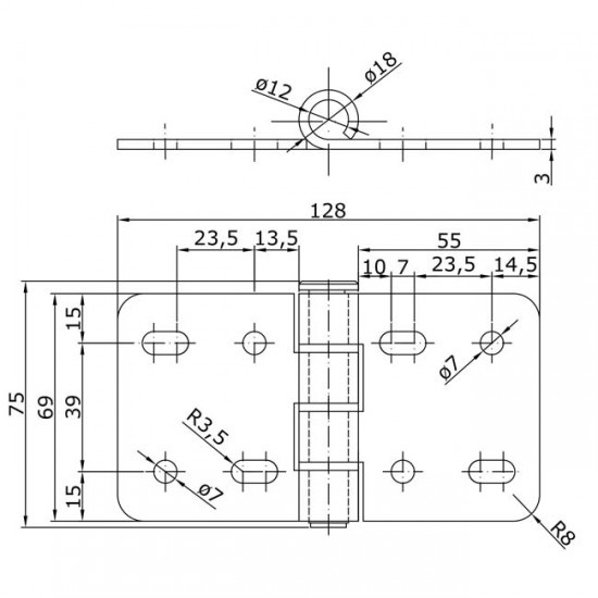 Dibujo técnico Bisagra medio