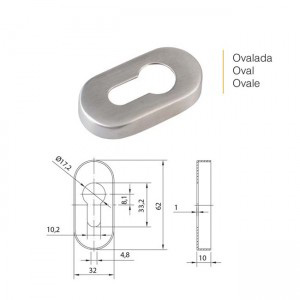 bocallave ovalada inoxidable