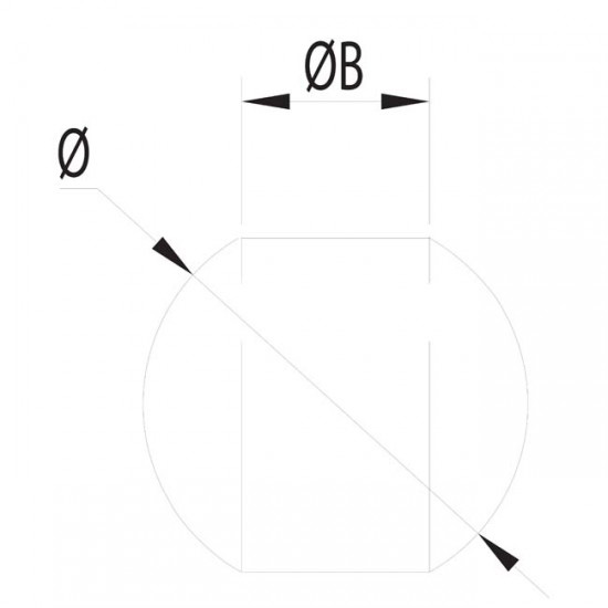 Dibujo técnico bola pasante varilla