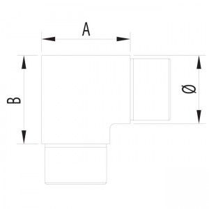 Dibujo técnico codo ángulo 90º