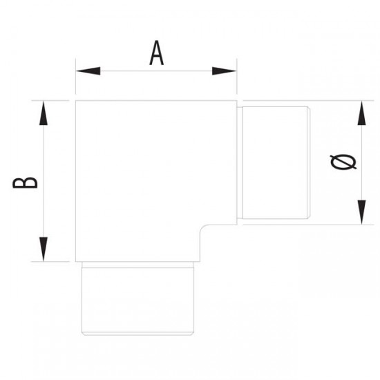 Dibujo técnico codo ángulo 90º