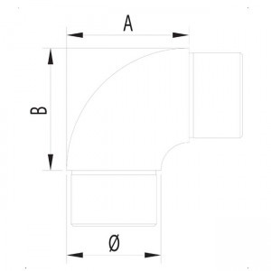 Dibujo técnico codo redondo 90º