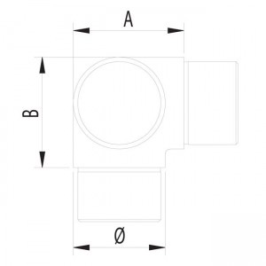 Dibujo técnico Codo en T 90º