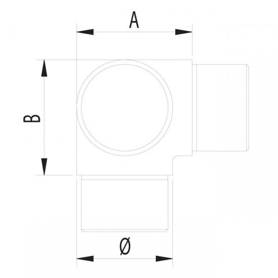 Dibujo técnico Codo en T 90º