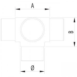 Dibujo técnico Codo en X de 90º