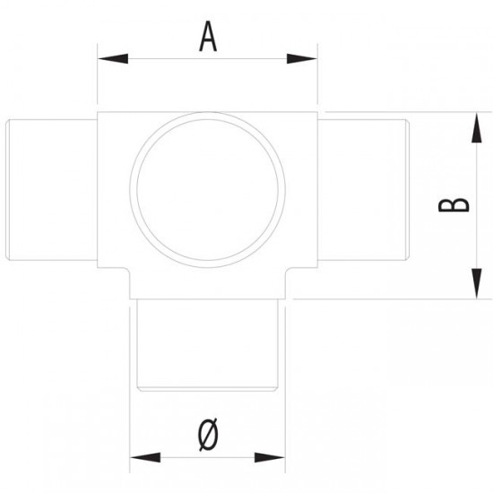 Dibujo técnico Codo en X de 90º