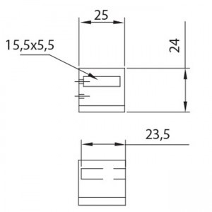 Dibujo técnico Conector final derecha pletina