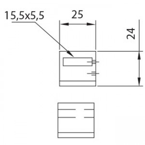 Dibujo técnico conector pletina barandilla cuadrada