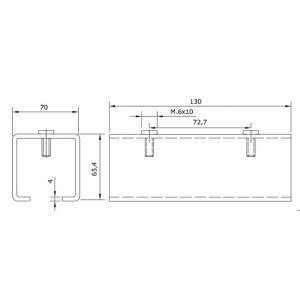 Dibujo técnico empalme raíl U-60