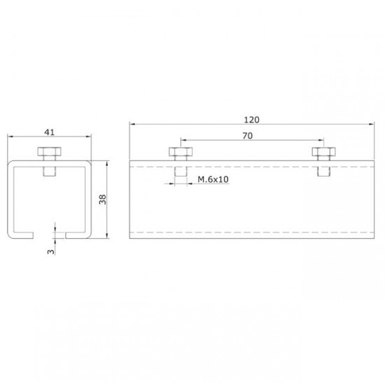 Empalme rail U-30