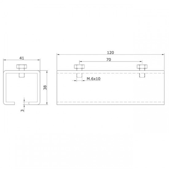 Empalme rail U-30