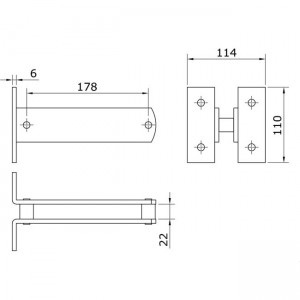 Dibujo técnico fijación regulable U-70