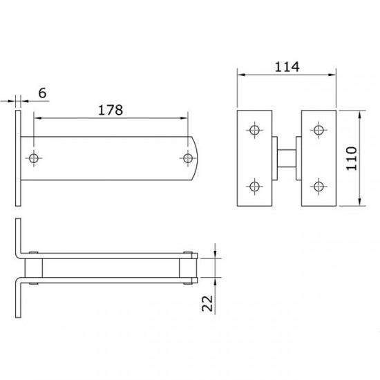 Dibujo técnico fijación regulable U-70