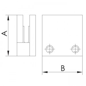 dibujo técnico pinza vidrio cuadrada plana