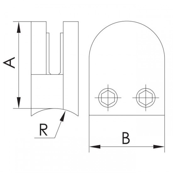 pinza vidrio curva