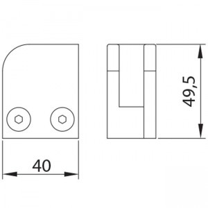 Dibujo técnico Grapa esquina plana izquierda