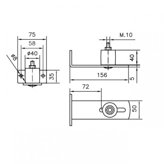 Dibujo técnico guía atornillar simple