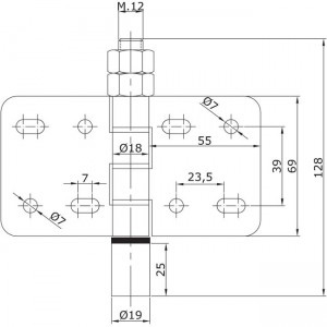 Dibujo técnico Guiador inferior atornillar central U-19