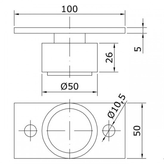 Dibujo técnico guiador inferior U-50