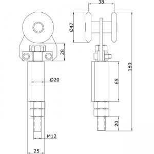 Dibujo técnico Rollapar simple soldar extremo U-60 INOX