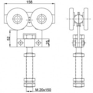 Herrajes para puertas: Rollapar doble U-70