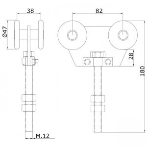 herrajes para puertas correderas rollapar u60 metalico