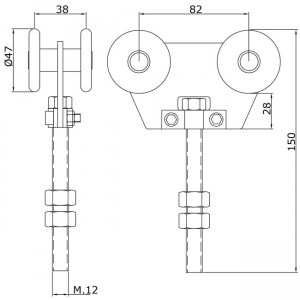 Detalle técnico Rollapar doble U-60 nylon corto