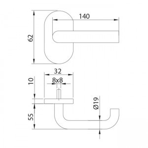 Dibujo técnico manilla modelo 1