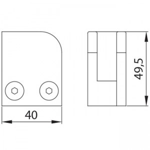 Dibujo técnico Grapa esquina plana derecha