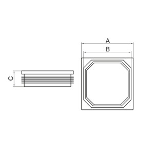 Tapón cuadrado de plástico