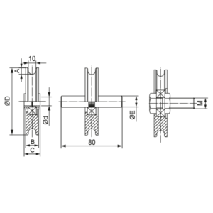 polea para puertas elevables
