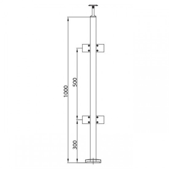 Dibujo técnico Poste 4 grapas