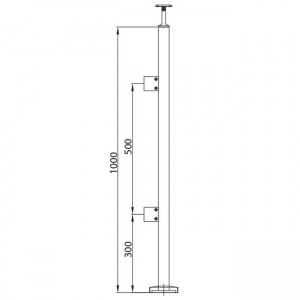 Dibujo técnico poste 2 grapas