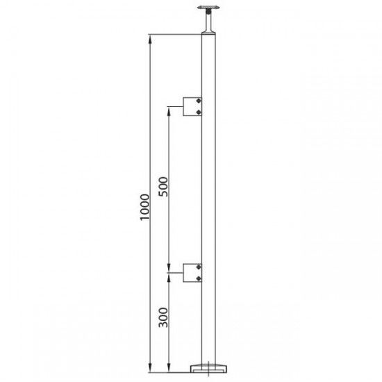 Dibujo técnico poste 2 grapas