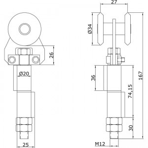 Dibujo técnico Rollapar simple U-40 soldar central