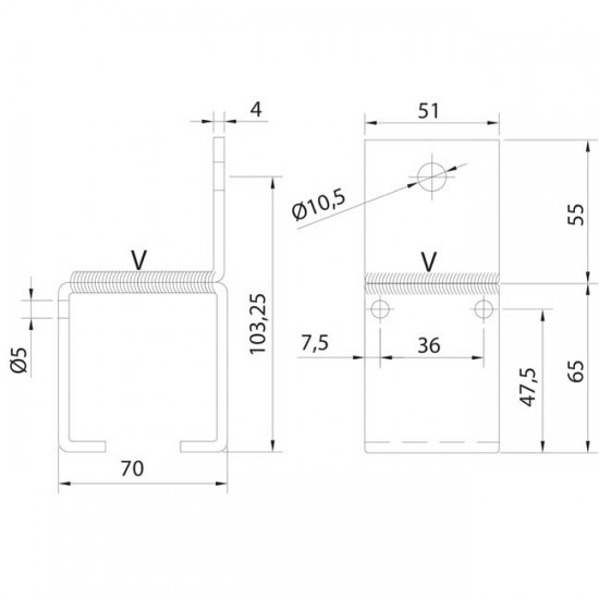 Abrazdera Rail U-60 Pared Soldada