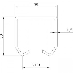 Dibujo técnico raíl superior U-30