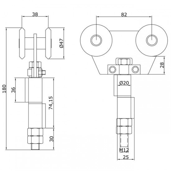 Dibujo técnico Rollapar doble U-60